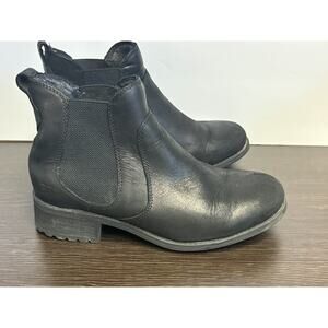 UGG Bonham III Waterproof Black Leather Ankle Chelsea Boots Womens Sz 7